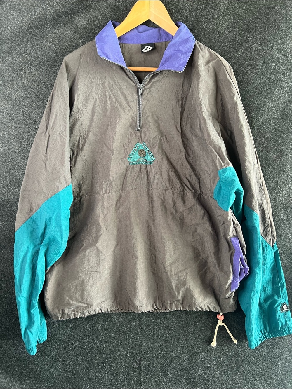 Vintage 90s Above The Rim Hoopwear Quarter Zip Windbreaker Jacket Men’s Size‎ L